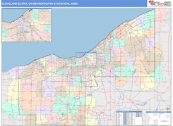 Cleveland-Elyria Metro Area Digital Map Color Cast Style